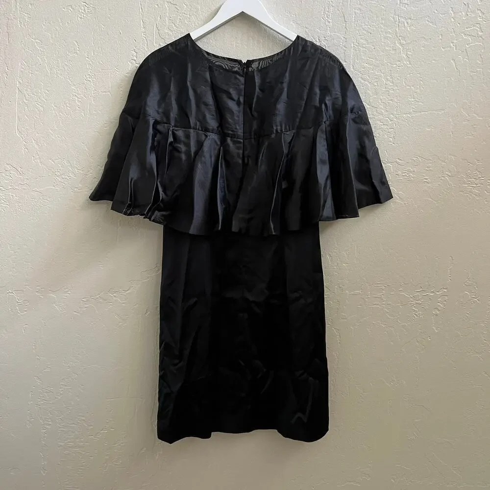 EUC Camilyn Beth Black Ruffle Tiered Layer Black Mini Shift Dress - Picture 2 of 4